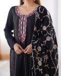 FANCY CHINON SILK THREAD SEQUENCE WORK TOP BOTTOM WITH DUPATTA PARTY WEAR WHOLESALE PRICE ETHNIC GARMENT (3)