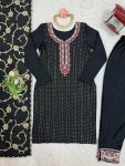 FANCY CHINON SILK THREAD SEQUENCE WORK TOP BOTTOM WITH DUPATTA PARTY WEAR WHOLESALE PRICE ETHNIC GARMENT (3)