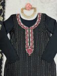 FANCY CHINON SILK THREAD SEQUENCE WORK TOP BOTTOM WITH DUPATTA PARTY WEAR WHOLESALE PRICE ETHNIC GARMENT (3)