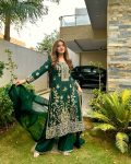 FANCY CHINON SILK ZARI AND SEQUENCE EMBROIDERY WORK WITH FANCY LACE WORK TOP PALAZZO WITH DUPATTA FESTIVE WEAR WHOLESALE PRICE ETHNIC GARMENT (4)