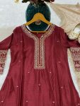 FANCY CHINON THREAD SEQUENCE EMBROIDERY WORK TOP BOTTOM WITH DUPATTA PARTY WEAR WHOLESALE PRICE ETHNIC GARMENT (4)