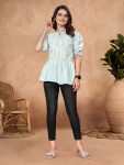 FANCY COTTON BUBBLE PATTERN WEAVING WORK READY TO WEAR TOP PARTY WEAR WHOLESALE PRICE ETHNIC GARMENT (6)