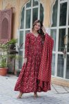 FANCY COTTON DIGITAL PRINTED ALIA CUT GOWN BOTTOM WITH DUPATTA FESTIVE WEAR WHOLESALE PRICE ETHNIC GARMENT (5)