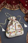 FANCY COTTON EMBROIDERY WITH SEQUENCE WORK AND LACE BORDER WORK POTLI PURSE FESTIVE WEAR WHOLESALE PRICE ETHNIC GARMENT (2)
