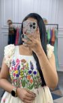 FANCY COTTON THREAD WORK ONE PIECE PARTY WEAR WHOLESALE PRICE ETHNIC GARMENT (3)
