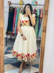 FANCY COTTON THREAD WORK ONE PIECE OFF WHITE