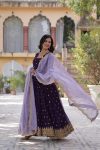 FANCY FAUX BLOOMING EMBROIDERY ZARI SEQUENCE WORK GOWN WITH DUPATTA FESTIVE WEAR WHOLESALE PRICE ETHNIC GARMENT (3)