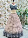 FANCY GEORGETTE DIGITAL PRINTED EMBROIDERY SEQUENCE WORK LEHENGA CHOLI WITH DUPATTA PARTY WEAR WHOLESALE PRICE ETHNIC GARMENT (6)