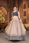 FANCY GEORGETTE DIGITAL PRINTED EMBROIDERY SEQUENCE WORK LEHENGA CHOLI WITH DUPATTA PARTY WEAR WHOLESALE PRICE ETHNIC GARMENT (6)
