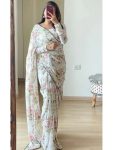 FANCY GEORGETTE DIGITAL PRINTED READY TO WEAR SAREE WITH UNSTITCHED BLOUSE PARTY WEAR WHOLESALE PRICE ETHNIC GARMENT (2)