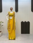 FANCY GEORGETTE EMBROIDERY LEHENGA SAREE WITH BLOUSE AND KOTI PARTY WEAR WHOLESALE PRICE ETHNIC GARMENT(23)