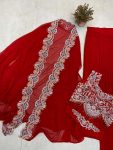 FANCY GEORGETTE EMBROIDERY SEQUENCE DIAMOND WORK BLOUSE SKIRT WITH KOTI PARTY WEAR WHOLESALE PRICE ETHNIC GARMENT (5)