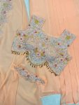 FANCY GEORGETTE EMBROIDERY SEQUENCE DIAMOND WORK BLOUSE SKIRT WITH KOTI PARTY WEAR WHOLESALE PRICE ETHNIC GARMENT (4)