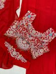 FANCY GEORGETTE EMBROIDERY SEQUENCE DIAMOND WORK BLOUSE SKIRT WITH KOTI PARTY WEAR WHOLESALE PRICE ETHNIC GARMENT (5)