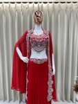 FANCY GEORGETTE EMBROIDERY SEQUENCE DIAMOND WORK BLOUSE SKIRT WITH KOTI PARTY WEAR WHOLESALE PRICE ETHNIC GARMENT (5)