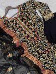 FANCY GEORGETTE EMBROIDERY SEQUENCE MOTI WORK TOP BOTTOM WITH DUPATTA PARTY WEAR WHOLESALE PRICE ETHNIC GARMENT (4)