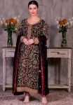 FANCY GEORGETTE EMBROIDERY SEQUENCE MOTI WORK TOP BOTTOM WITH DUPATTA BLACK
