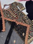 FANCY GEORGETTE EMBROIDERY SEQUENCE MOTI WORK TOP BOTTOM WITH DUPATTA PARTY WEAR WHOLESALE PRICE ETHNIC GARMENT (4)
