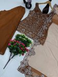 FANCY GEORGETTE EMBROIDERY SEQUENCE PEARL HAND WORK TOP PALAZZO WITH DUPATTA PARTY WEAR WHOLESALE PRICE ETHNIC GARMENT (6)