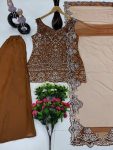 FANCY GEORGETTE EMBROIDERY SEQUENCE PEARL HAND WORK TOP PALAZZO WITH DUPATTA PARTY WEAR WHOLESALE PRICE ETHNIC GARMENT (6)