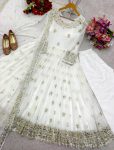 FANCY GEORGETTE EMBROIDERY SEQUENCE WORK GOWN BOTTOM WITH DUPATTA PARTY WEAR WHOLESALE PRICE ETHNIC GARMENT (3)