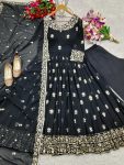 FANCY GEORGETTE EMBROIDERY SEQUENCE WORK GOWN BOTTOM WITH DUPATTA PARTY WEAR WHOLESALE PRICE ETHNIC GARMENT (4)