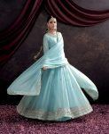 FANCY GEORGETTE EMBROIDERY SEQUENCE WORK GOWN BOTTOM WITH DUPATTA PARTY WEAR WHOLESALE PRICE ETHNIC GARMENT (4)