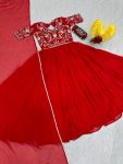 FANCY GEORGETTE EMBROIDERY SEQUENCE WORK GOWN WITH DUPATTA FESTIVE WEAR WHOLESALE PRICE ETHNIC GARMENT (3)