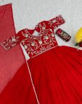 FANCY GEORGETTE EMBROIDERY SEQUENCE WORK GOWN WITH DUPATTA FESTIVE WEAR WHOLESALE PRICE ETHNIC GARMENT (3)