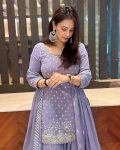 FANCY GEORGETTE EMBROIDERY SEQUENCE WORK REAL MIRROR PEARL WORK TOP PALAZZO WITH DUPATTA PARTY WEAR WHOLESALE PRICE ETHNIC GARMENT (4)