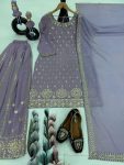 FANCY GEORGETTE EMBROIDERY SEQUENCE WORK REAL MIRROR PEARL WORK TOP PALAZZO WITH DUPATTA PARTY WEAR WHOLESALE PRICE ETHNIC GARMENT (4)