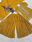 FANCY GEORGETTE EMBROIDERY SEQUENCE WORK TOP PALAZZO WITH DUPATTA FESTIVE WEAR WHOLESALE PRICE ETHNIC GARMENT (3)
