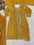 FANCY GEORGETTE EMBROIDERY SEQUENCE WORK TOP PALAZZO WITH DUPATTA FESTIVE WEAR WHOLESALE PRICE ETHNIC GARMENT (3)