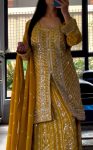 FANCY GEORGETTE EMBROIDERY SEQUENCE WORK TOP PALAZZO WITH DUPATTA FESTIVE WEAR WHOLESALE PRICE ETHNIC GARMENT (3)