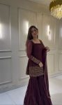 FANCY GEORGETTE EMBROIDERY SEQUENCE WORK TOP SHARARA WITH DUPATTA PARTY WEAR WHOLESALE PRICE ETHNIC GARMENTPARTY WEAR WHOLESALE PRICE ETHNIC GARMENT (4)