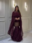FANCY GEORGETTE EMBROIDERY SEQUENCE WORK TOP SHARARA WITH DUPATTA PARTY WEAR WHOLESALE PRICE ETHNIC GARMENTPARTY WEAR WHOLESALE PRICE ETHNIC GARMENT (4)