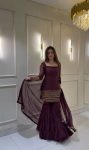 FANCY GEORGETTE EMBROIDERY SEQUENCE WORK TOP SHARARA WITH DUPATTA PARTY WEAR WHOLESALE PRICE ETHNIC GARMENTPARTY WEAR WHOLESALE PRICE ETHNIC GARMENT (4)