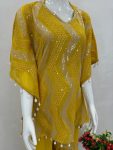 FANCY GEORGETTE EMBROIDERY SEQUENCE WORK WITH KODI LACE WORK KAFTAN TOP BLOUSE WITH SHARARA PARTY WEAR WHOLESALE PRICE ETHNIC GARMENT (4)