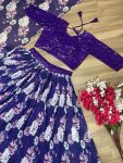 FANCY GEORGETTE EMBROIDERY THREAD SEQUENCE WORK LEHENGA CHOLI WITH DUPATTA PARTY WEAR WHOLESALE PRICE ETHNIC GARMENT (3)