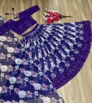 FANCY GEORGETTE EMBROIDERY THREAD SEQUENCE WORK LEHENGA CHOLI WITH DUPATTA PARTY WEAR WHOLESALE PRICE ETHNIC GARMENT (3)