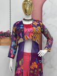 FANCY GEORGETTE KALAMKARI PRINTED STITCHED BLOUSE PALAZZO WITH SHRUG PARTY WEAR WHOLESALE PRICE ETHNIC GARMENT (6)