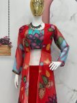 FANCY GEORGETTE KALAMKARI PRINTED STITCHED BLOUSE PALAZZO WITH SHRUG PARTY WEAR WHOLESALE PRICE ETHNIC GARMENT (5)