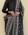 FANCY GEORGETTE POTLI BUTTON WORK GOWN PALAZZO WITH DUPATTA FESTIVE WEAR WHOLESALE PRICE ETHNIC GARMENT (3)