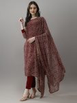 FANCY GEORGETTE PRINTED TOP BOTTOM WITH DUPATTA MAROON