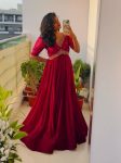 FANCY GEORGETTE SEQUENCE EMBROIDERY WORK ALIA CUT GOWN PARTY WEAR WHOLESALE PRICE ETHNIC GARMENT (1)