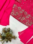 FANCY GEORGETTE SEQUENCE EMBROIDERY WORK TOP PALAZZO WITH DUPATTA PARTY WEAR WHOLESALE PRICE ETHNIC GARMENT (7)