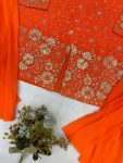 FANCY GEORGETTE SEQUENCE EMBROIDERY WORK TOP PALAZZO WITH DUPATTA PARTY WEAR WHOLESALE PRICE ETHNIC GARMENT (10)