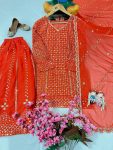 FANCY GEORGETTE SEQUENCE EMBROIDERY WORK TOP PALAZZO WITH DUPATTA PARTY WEAR WHOLESALE PRICE ETHNIC GARMENT (5)