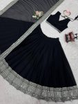 FANCY GEORGETTE THREAD SEQUENCE WORK LEHENGA CHOLI WITH DUPATTA PARTY WEAR WHOLESALE PRICE ETHNIC GARMENT (5)
