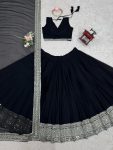 FANCY GEORGETTE THREAD SEQUENCE WORK LEHENGA CHOLI WITH DUPATTA PARTY WEAR WHOLESALE PRICE ETHNIC GARMENT (5)